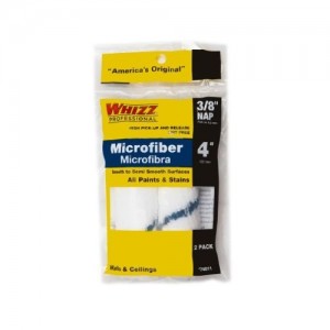 Whizz 4" Microfiber Cloth Roller 3/8" - Pack of 2
