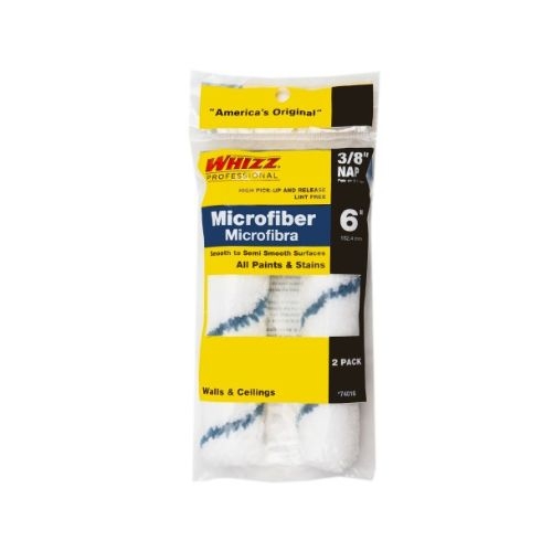 Whizz 6" Microfiber Cloth Roller 3/8" - Pack of 2